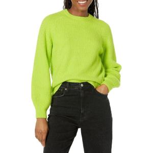 imageAmazon Essentials Ribbed Long Sleeve Sweaters for Women CrewneckLime Green