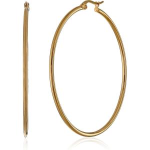 imageAmazon Essentials Stainless Steel Rounded Tube Hoop Earrings  previously Amazon CollectionYellow Gold