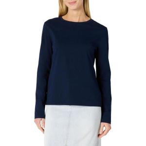imageAmazon Essentials Womens 100 Cotton RegularFit LongSleeve Crewneck TShirtNavy