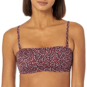 imageAmazon Essentials Womens Bandeau Swimsuit Top Available in Plus Size  Discontinued ColorsBrick Red Leopard