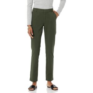imageAmazon Essentials Womens BiStretch Full Length Straight Leg PantDark Green