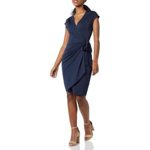 imageAmazon Essentials Womens Classic Cap Sleeve Wrap Dress Available in Plus SizeNavy