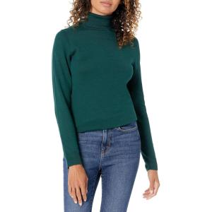 imageAmazon Essentials Womens ClassicFit Lightweight LongSleeve Turtleneck Sweater Available in Plus SizeForest Green