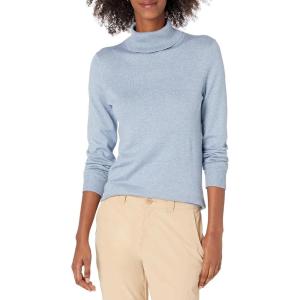 imageAmazon Essentials Womens ClassicFit Lightweight LongSleeve Turtleneck Sweater Available in Plus SizeIndigo Blue Heather