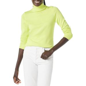 imageAmazon Essentials Womens ClassicFit Lightweight LongSleeve Turtleneck Sweater Available in Plus SizeLime Green