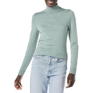 imageAmazon Essentials Womens ClassicFit Lightweight LongSleeve Turtleneck Sweater Available in Plus SizeSage Green Heather