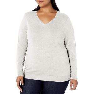 imageAmazon Essentials Womens ClassicFit Lightweight LongSleeve VNeck Sweater Available in Plus SizeIvory