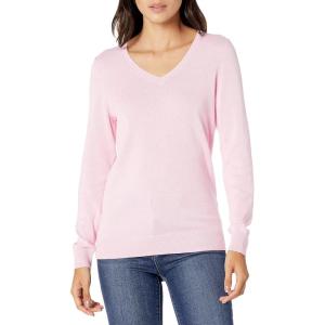 imageAmazon Essentials Womens ClassicFit Lightweight LongSleeve VNeck Sweater Available in Plus SizePale Pink