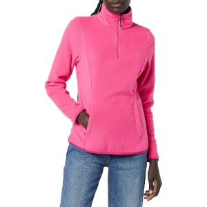 imageAmazon Essentials Womens ClassicFit LongSleeve QuarterZip Polar Fleece Pullover Jacket  Discontinued ColorsPink