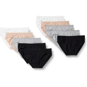 imageAmazon Essentials Womens Cotton Bikini Brief Underwear Available in Plus Size MultipacksBlackGrey HeatherLight PinkWhite