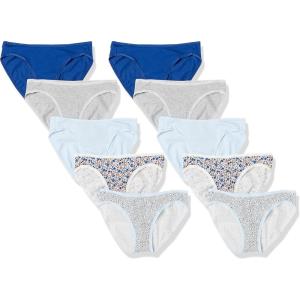 imageAmazon Essentials Womens Cotton Bikini Brief Underwear Available in Plus Size MultipacksBlueGrey HeatherPale BlueDitsy FloralFloral