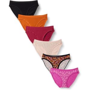 imageAmazon Essentials Womens Cotton Bikini Brief Underwear Available in Plus Size MultipacksDotsFloralMulticolor