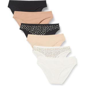 imageAmazon Essentials Womens Cotton Bikini Brief Underwear Available in Plus Size MultipacksFloralMulticolor
