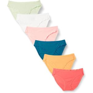 imageAmazon Essentials Womens Cotton Bikini Brief Underwear Available in Plus Size MultipacksPretty Color Pops