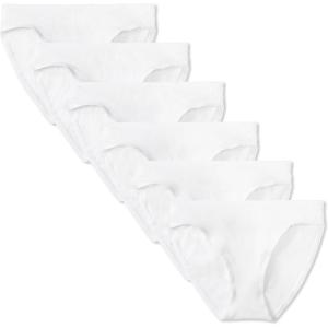 imageAmazon Essentials Womens Cotton Bikini Brief Underwear Available in Plus Size MultipacksWhite