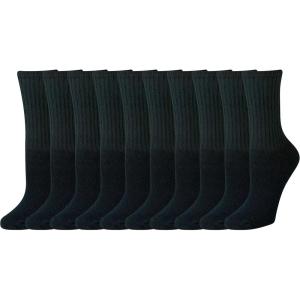 imageAmazon Essentials Womens Cotton Crew Socks Lightly Cushioned 10 PairsBlack