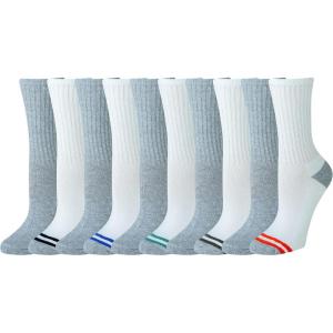 imageAmazon Essentials Womens Cotton Crew Socks Lightly Cushioned 10 PairsGrey Heather