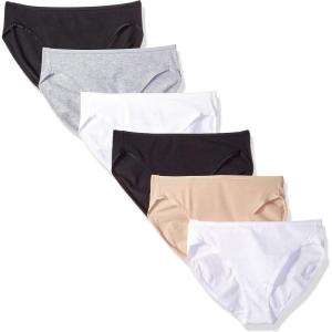 imageAmazon Essentials Womens Cotton High Leg Brief Underwear Available in Plus Size Breathable MultipacksBlackCamelGrey HeatherWhite