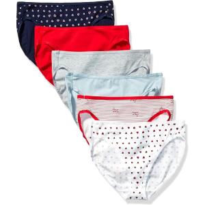 imageAmazon Essentials Womens Cotton High Leg Brief Underwear Available in Plus Size Breathable MultipacksMulticolorHeartsStripe