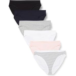 imageAmazon Essentials Womens Cotton High Leg Brief Underwear Available in Plus Size Breathable MultipacksMulticolorHeatherStripe