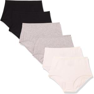 imageAmazon Essentials Womens Cotton High Waisted Underwear Pack of 6BlackGrey HeatherWhite