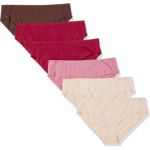 imageAmazon Essentials Womens Cotton Hipster Underwear  Discontinued Colors Pack of 6BlushBrownBurgundyPink
