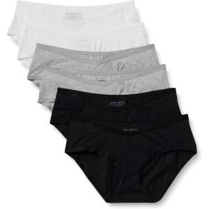 imageAmazon Essentials Womens Cotton Jersey Maternity Under The Bump Brief Pack of 6BlackGrey HeatherWhite
