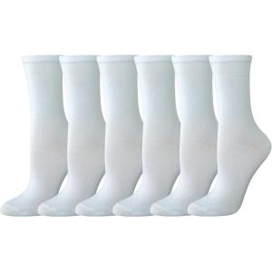 imageAmazon Essentials Womens Crew Socks Cotton 6 PairsWhite