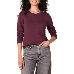 imageAmazon Essentials Womens Crewneck Sweater 100 Cotton Plus Size AvailableBurgundy