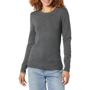 imageAmazon Essentials Womens Crewneck Sweater 100 Cotton Plus Size AvailableCharcoal Heather
