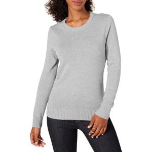 imageAmazon Essentials Womens Crewneck Sweater 100 Cotton Plus Size AvailableLight Grey Heather