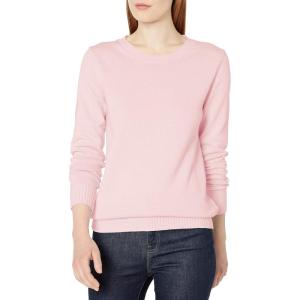 imageAmazon Essentials Womens Crewneck Sweater 100 Cotton Plus Size AvailableLight Pink