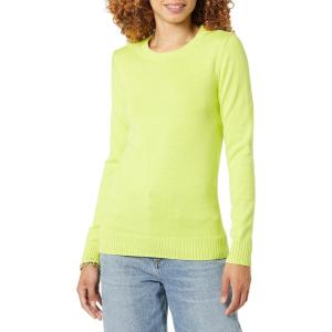 imageAmazon Essentials Womens Crewneck Sweater 100 Cotton Plus Size AvailableLime Green