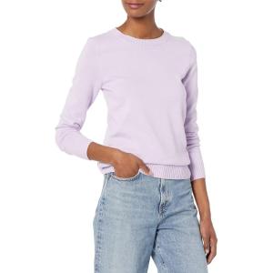 imageAmazon Essentials Womens Crewneck Sweater 100 Cotton Plus Size AvailablePastel Lilac