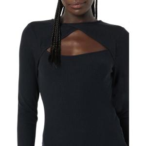 imageAmazon Essentials Womens Fine Rib Long Sleeve Cutout Bodysuit Previously Daily RitualBlack