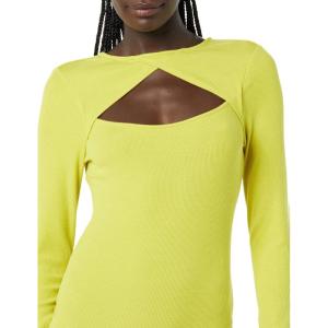 imageAmazon Essentials Womens Fine Rib Long Sleeve Cutout Bodysuit Previously Daily RitualBright Olive Green
