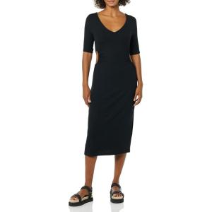 imageAmazon Essentials Womens Fine Rib Side CutOut Dress Previously Daily RitualBlack
