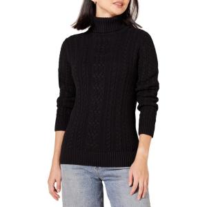 imageAmazon Essentials Womens Fisherman Cable Turtleneck Sweater Available in Plus SizeBlack