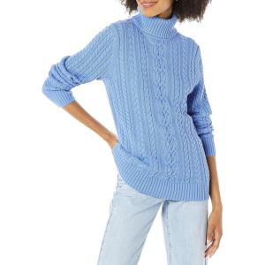 imageAmazon Essentials Womens Fisherman Cable Turtleneck Sweater Available in Plus SizeBlue