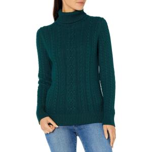 imageAmazon Essentials Womens Fisherman Cable Turtleneck Sweater Available in Plus SizeForest Green