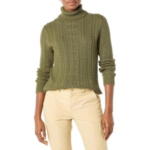imageAmazon Essentials Womens Fisherman Cable Turtleneck Sweater Available in Plus SizeOlive