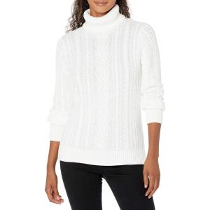 imageAmazon Essentials Womens Fisherman Cable Turtleneck Sweater Available in Plus SizeWhite