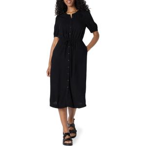 imageAmazon Essentials Womens Fit and Flare HalfSleeve Waisted Midi ALine Dress with PocketsBlack
