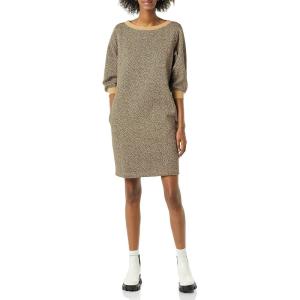 imageAmazon Essentials Womens Fleece Blouson Sleeve Boatneck Sweatshirt Dress Available in Plus SizeCamel Cheetah