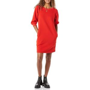 imageAmazon Essentials Womens Fleece Blouson Sleeve Boatneck Sweatshirt Dress Available in Plus SizeRed