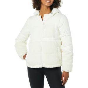 imageAmazon Essentials Womens FullZip Sherpa Fleece Hooded Puffer JacketIvory