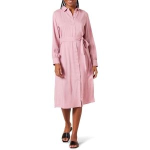 imageAmazon Essentials Womens Georgette Long Sleeve Midi Length Shirt DressMauve