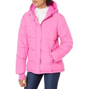 imageAmazon Essentials Womens Heavyweight Quilted LongSleeve Hooded Puffer Coat Available in Plus SizeNeon Pink