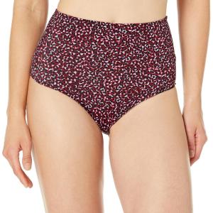 imageAmazon Essentials Womens High Waist Swim Bottom Available in Plus SizeBrick Red Leopard
