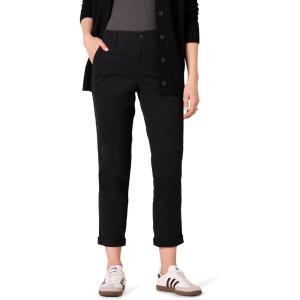 imageAmazon Essentials Womens HighRise RegularFit AnkleLength TaperedLeg Khaki PantBlack